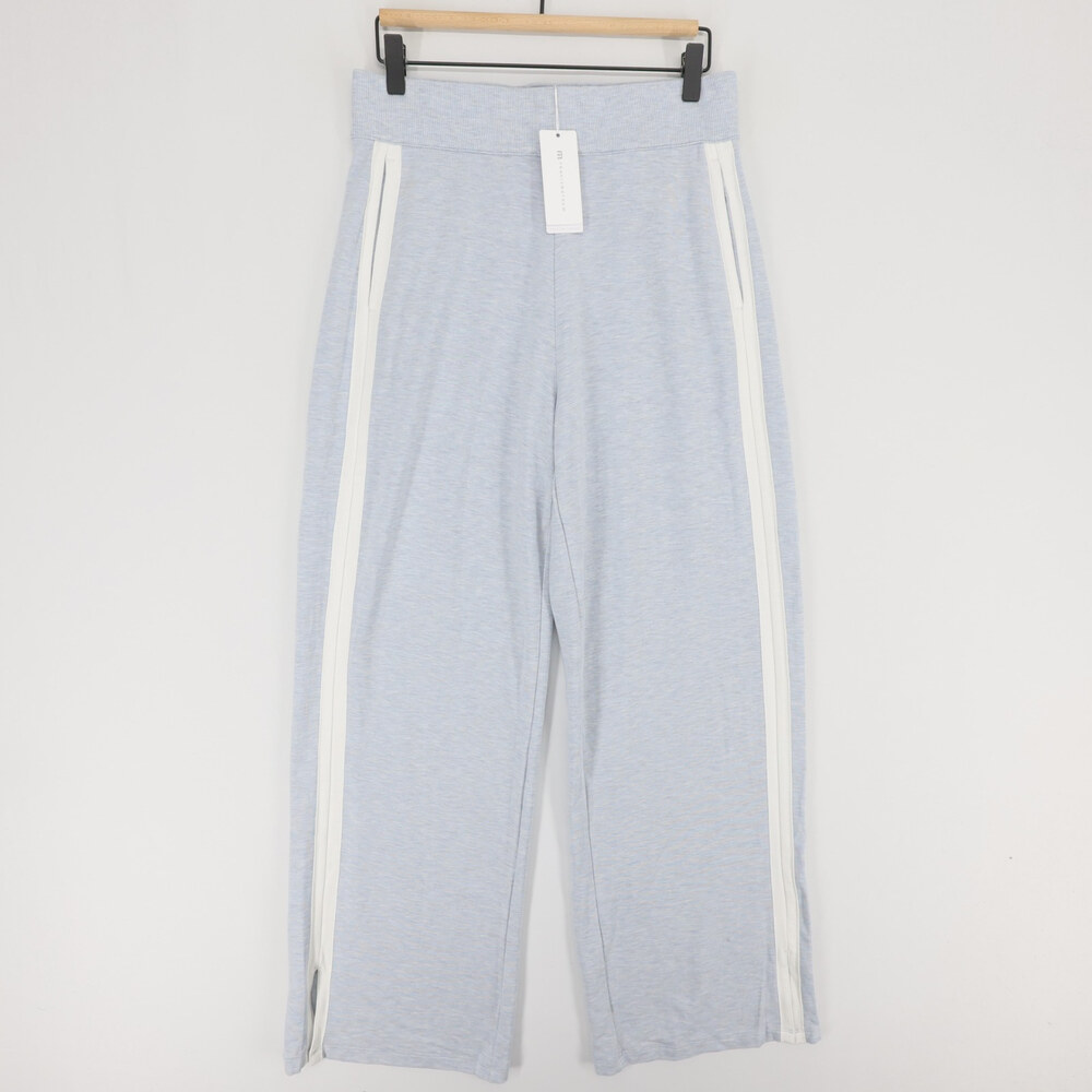 TravisMathew Cloud Terry Varsity Pants Womens M Blue Heather Wide Leg High Rise